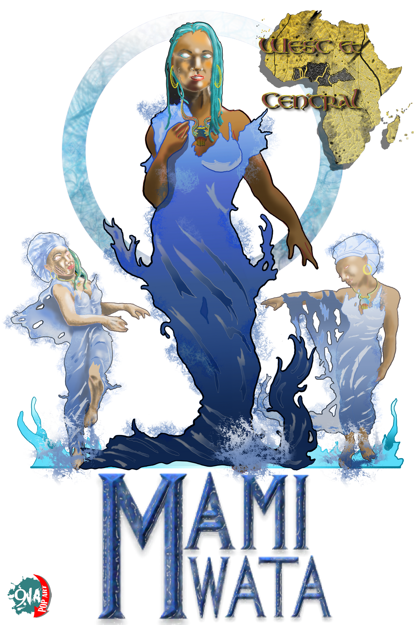Women's Afrikkan Pantheon (African Gods) Mami Wata graphic t-shirt