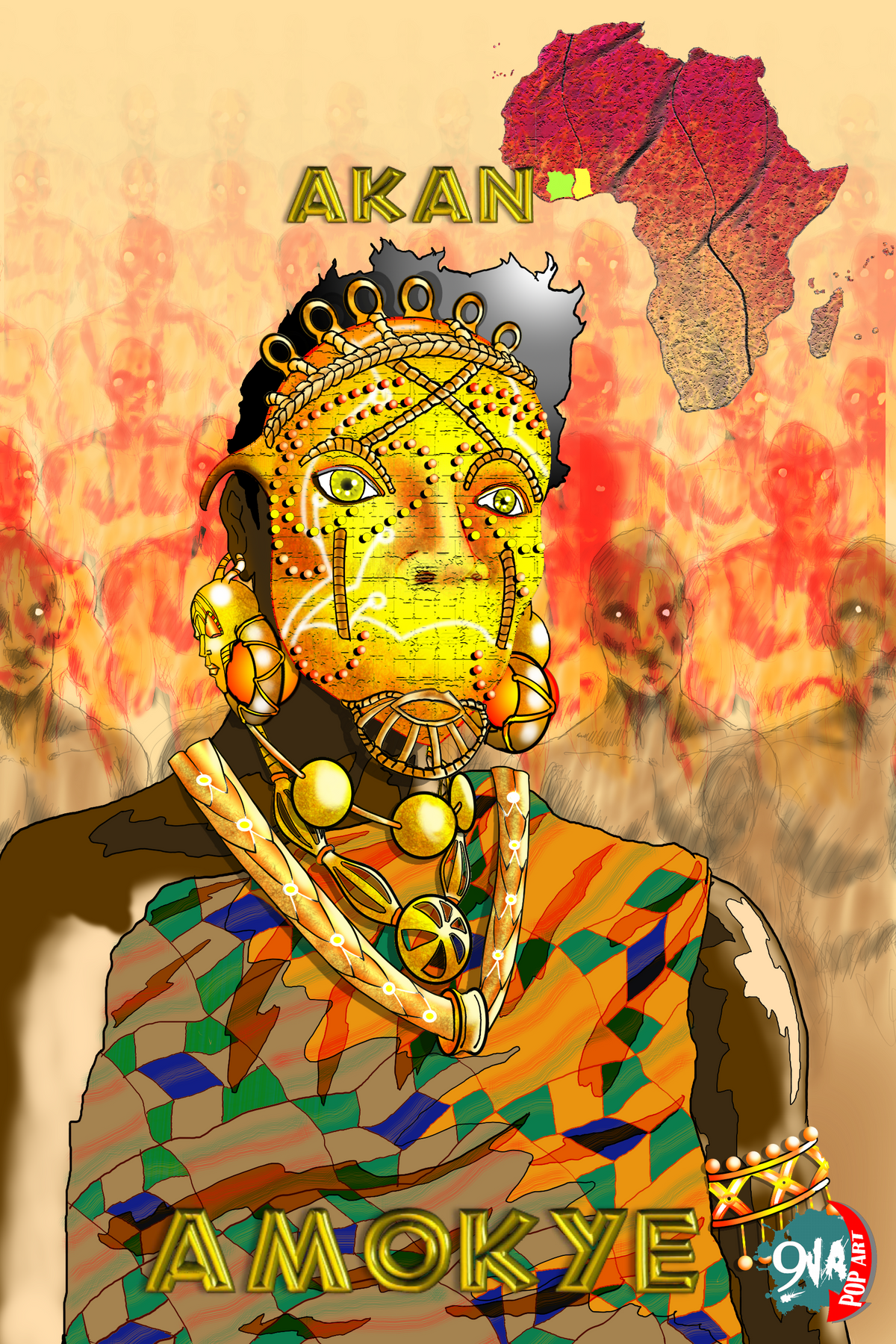 Men's Afrikkan Pantheon (African Gods) Amokye t-shirt