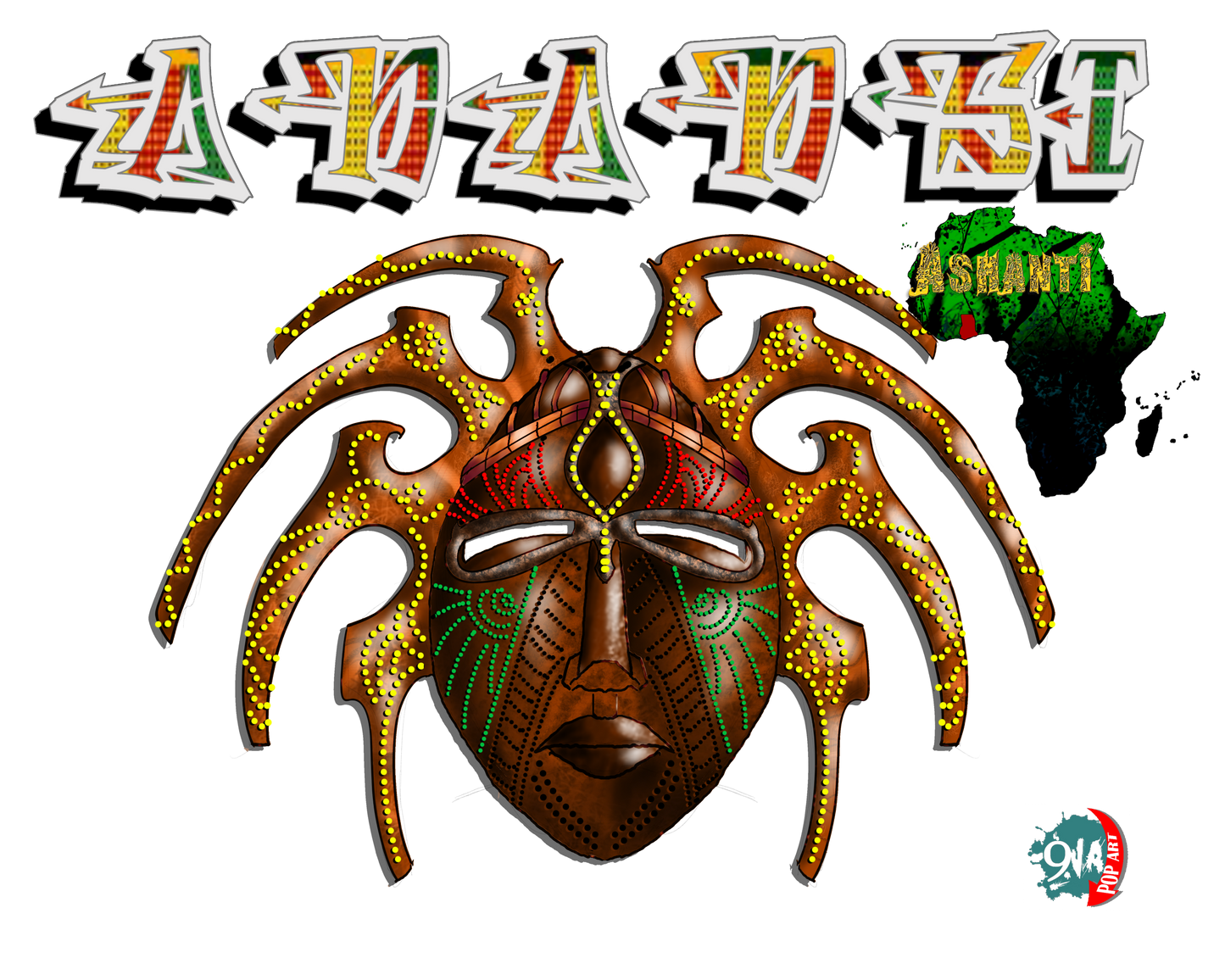 Women's Afrikkan Pantheon Anansi t-shirt - 9ja Pop Art Custom T-Shirt/Wearable Art Store