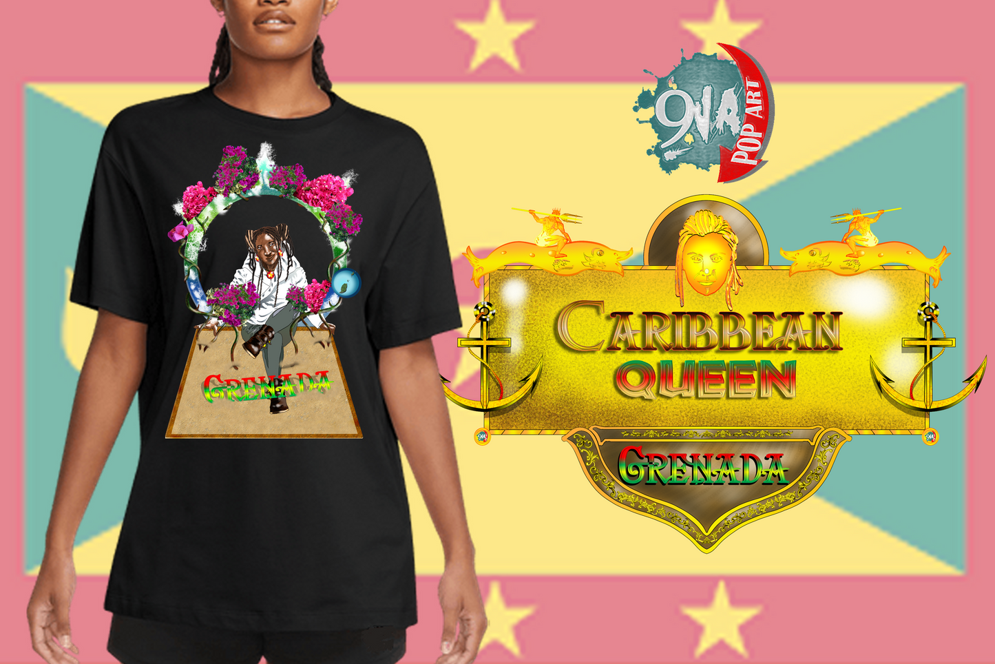 Caribbean Queen Grenada women's short sleeve t-shirt