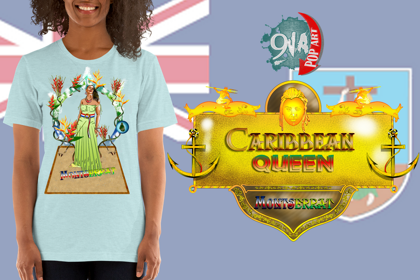 Caribbean Queen Montserrat women's Short sleeve t-shirt