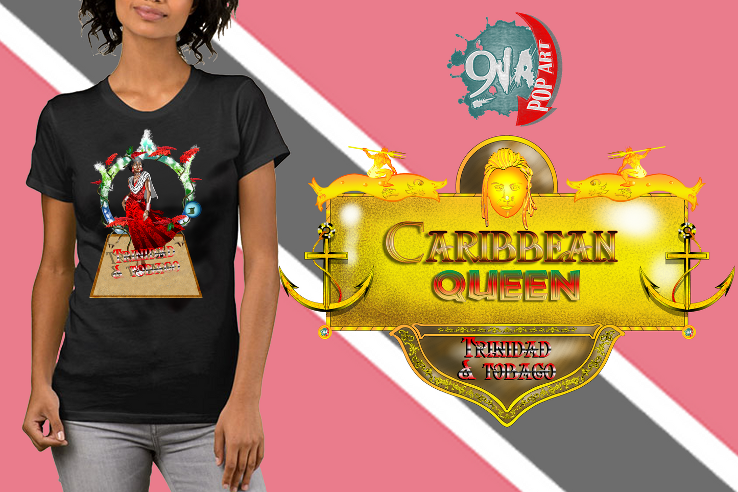 Caribbean Queen Trinidad and Tobago women's Short sleeve t-shirt