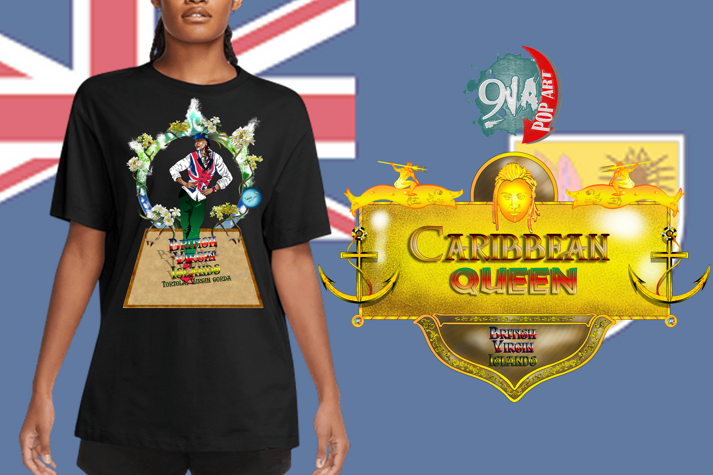 Caribbean Queen Virgin Islands (British) women's Short sleeve t-shirt