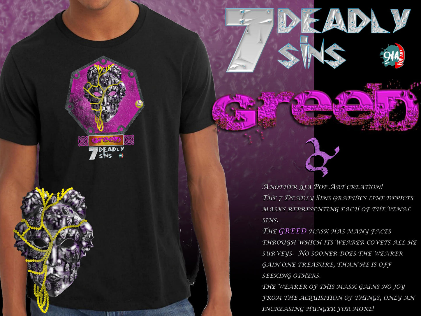 7 Deadly Sins Graphics Line Unisex graphic t-shirt - GREED