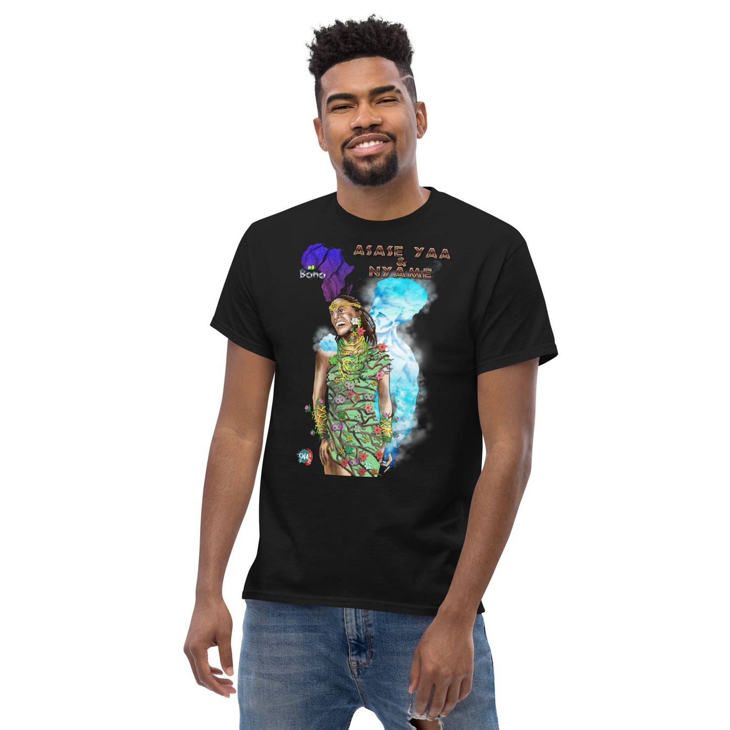 Men's Afrikkan Pantheon Nyame & Asase Yaa t-shirt - 9ja Pop Art Custom T-Shirt/Wearable Art Store