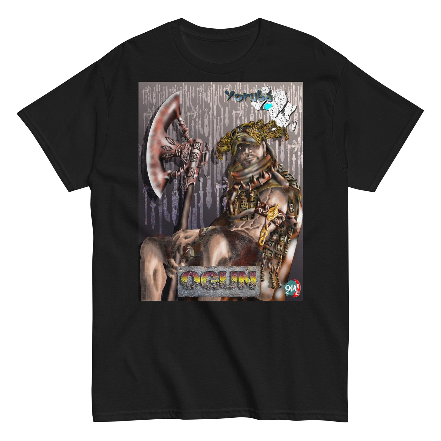 Men's Afrikkan Pantheon Ogún t-shirt - 9ja Pop Art Custom T-Shirt/Wearable Art Store