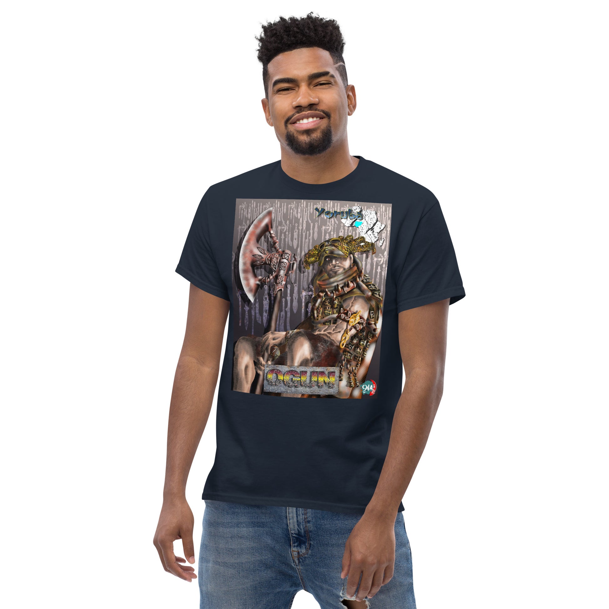 Men's Afrikkan Pantheon Ogún t-shirt - 9ja Pop Art Custom T-Shirt/Wearable Art Store