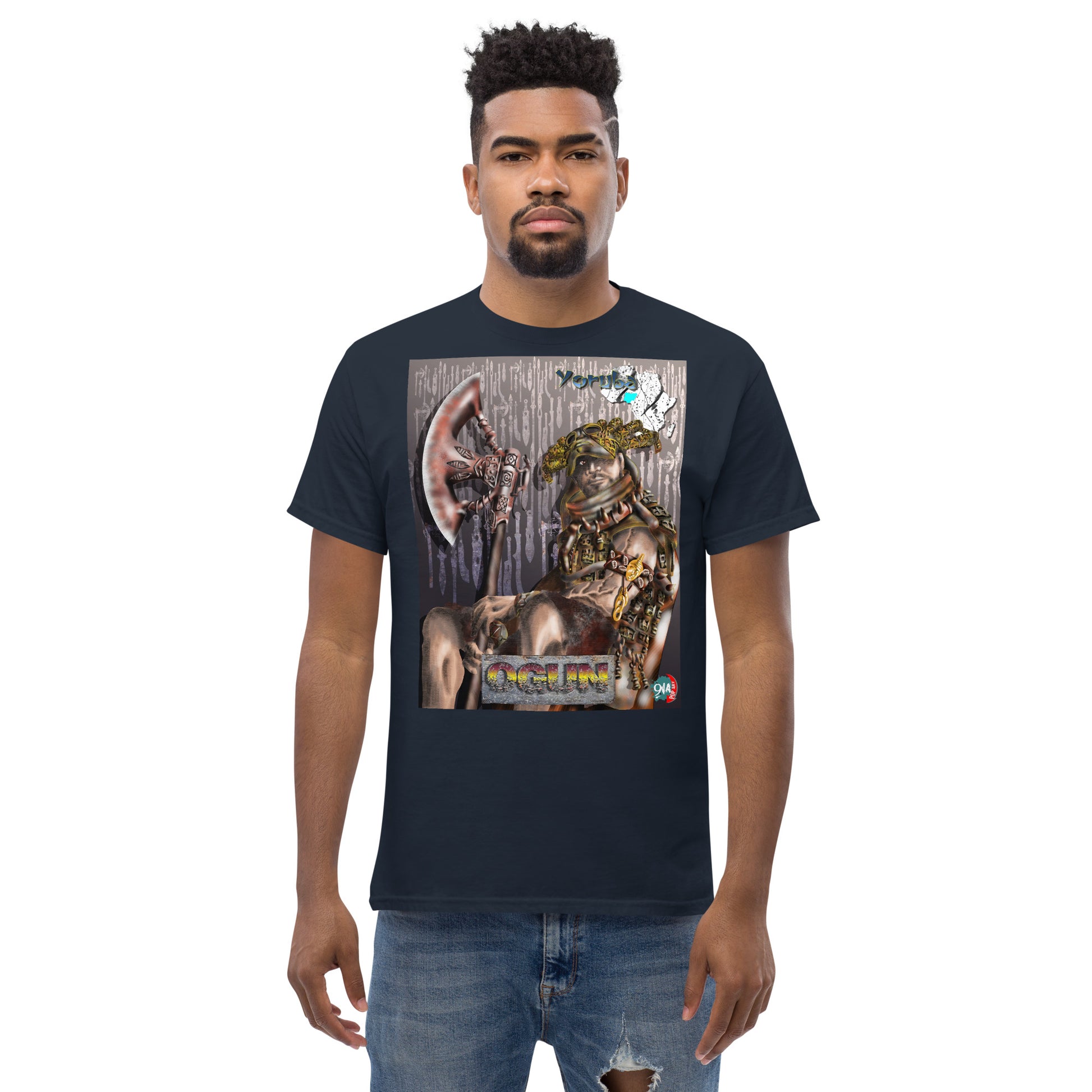 Men's Afrikkan Pantheon Ogún t-shirt - 9ja Pop Art Custom T-Shirt/Wearable Art Store