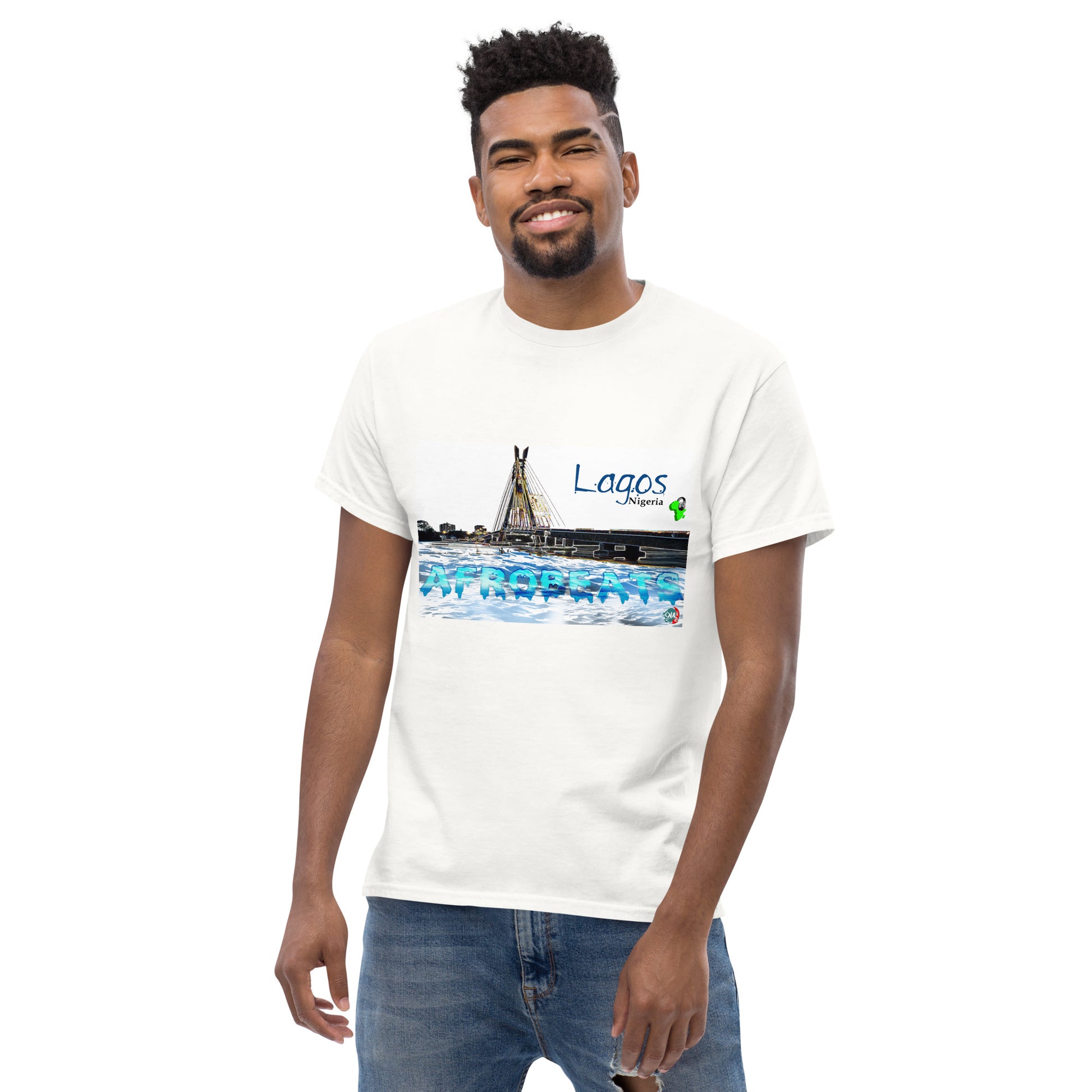 Men's Lagos Skyline Afrobeats design - 9ja Pop Art Custom T-Shirt/Wearable Art Store