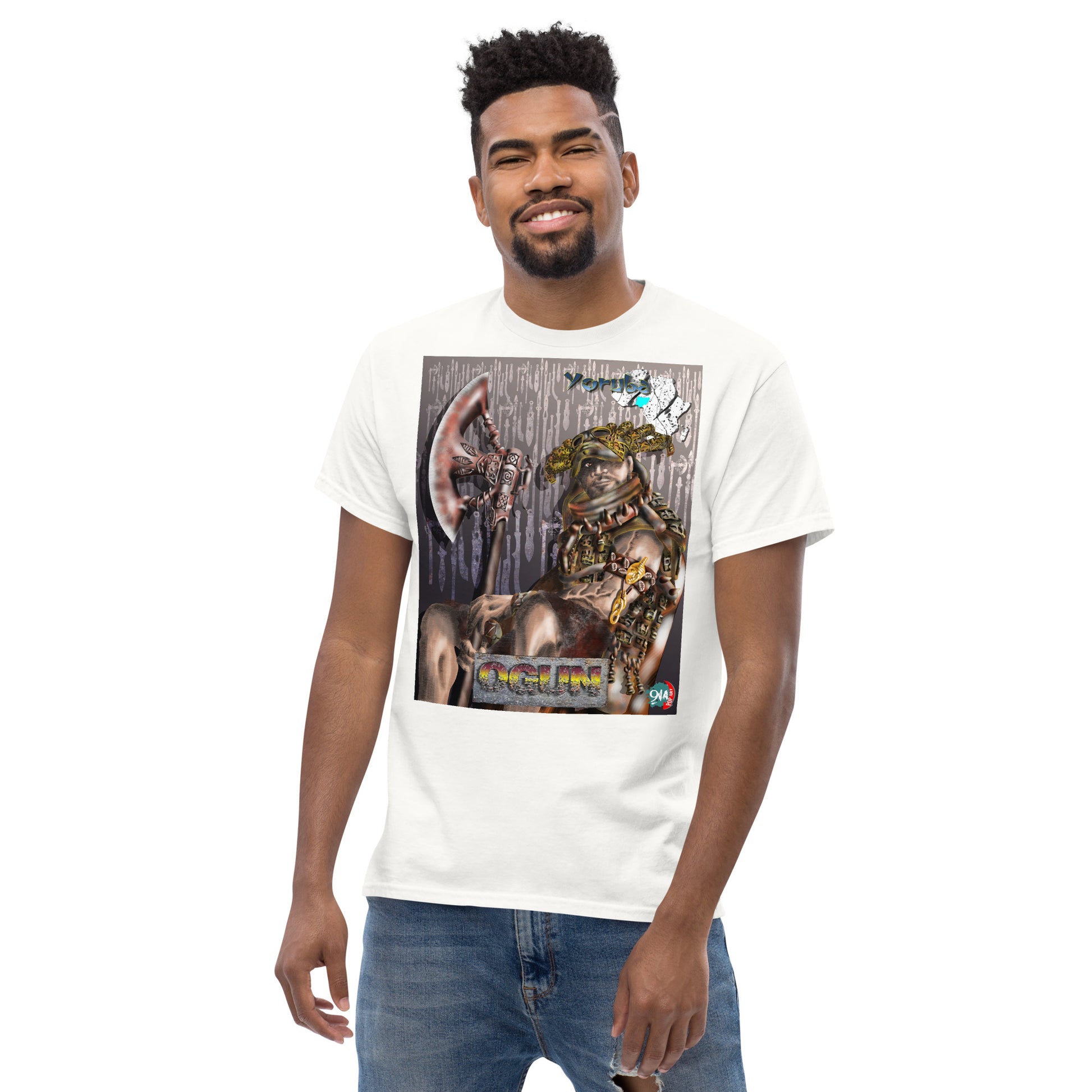 Men's Afrikkan Pantheon Ogún t-shirt - 9ja Pop Art Custom T-Shirt/Wearable Art Store