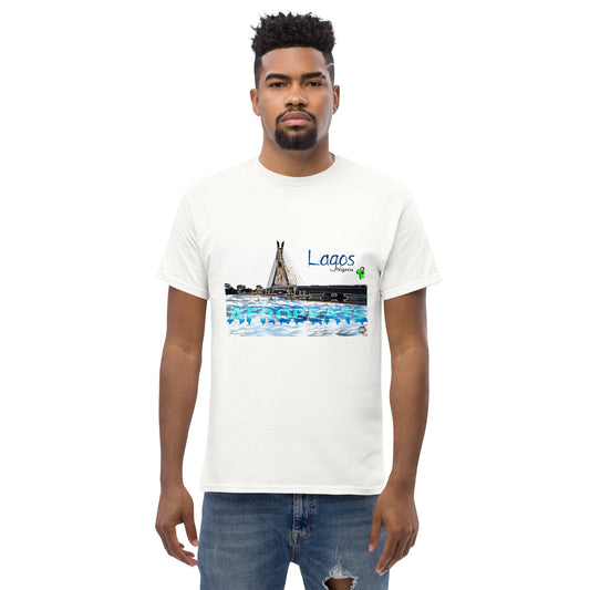 Men's Lagos Skyline Afrobeats design - 9ja Pop Art Custom T-Shirt/Wearable Art Store