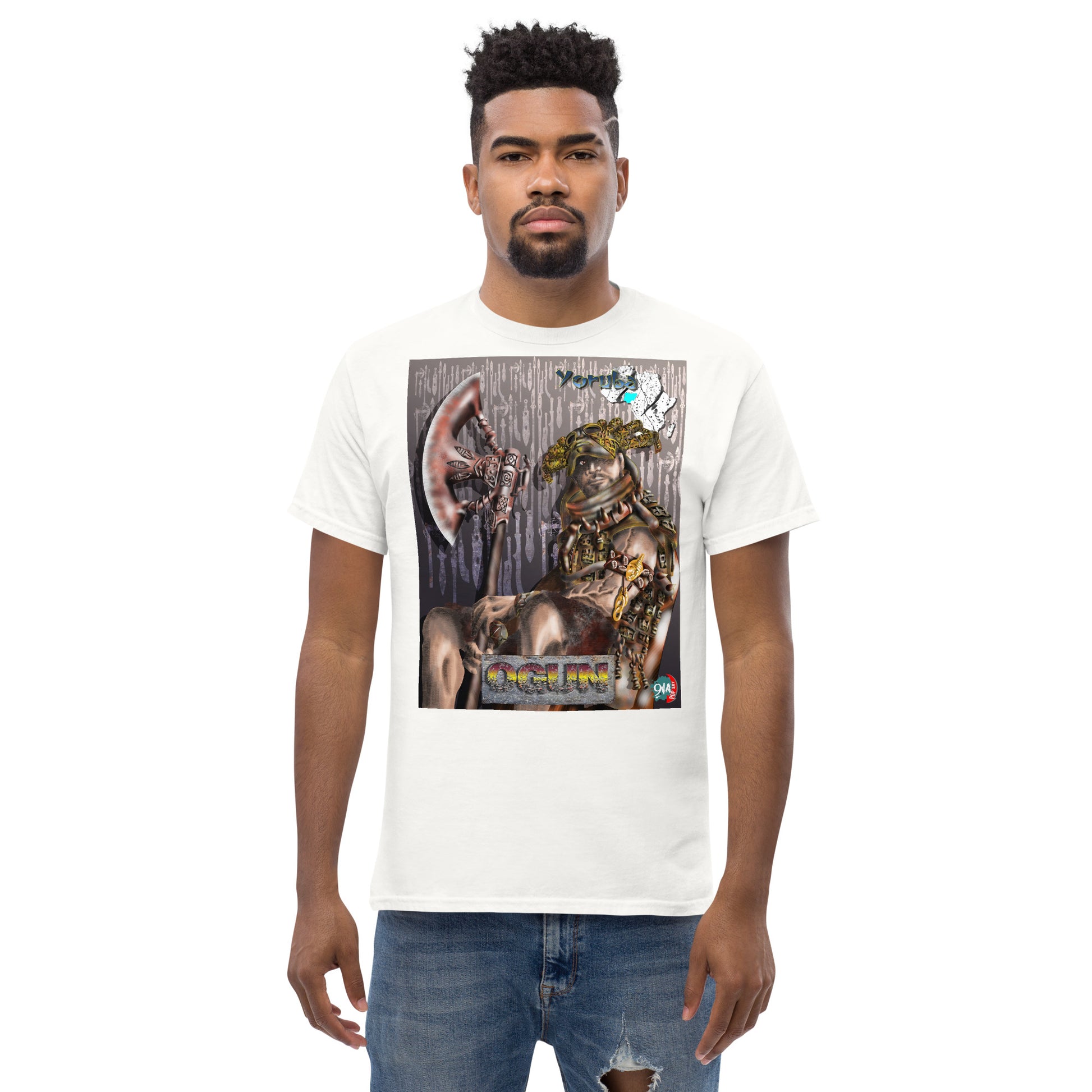 Men's Afrikkan Pantheon Ogún t-shirt - 9ja Pop Art Custom T-Shirt/Wearable Art Store