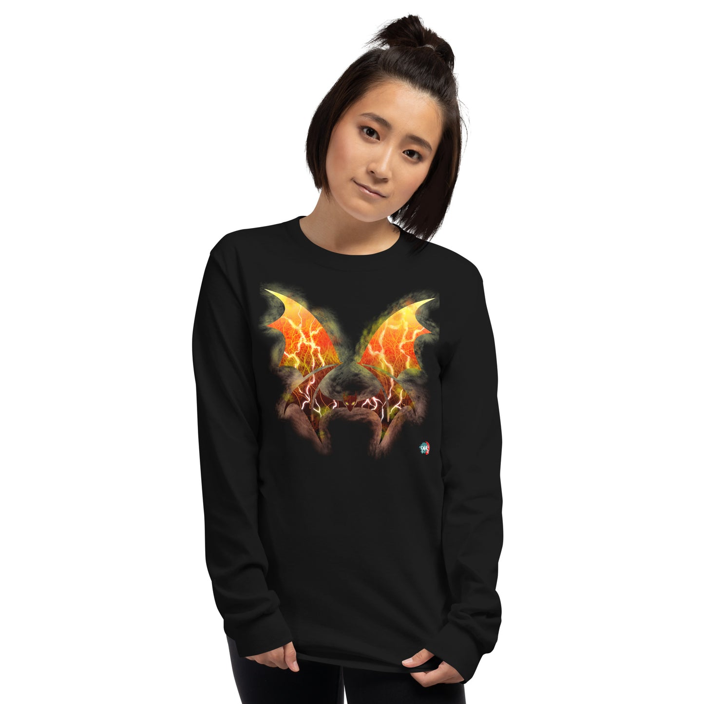 Bat Doodle Elemental Series: Fire Long Sleeve Shirt - 9ja Pop Art Custom T-Shirt/Wearable Art Store