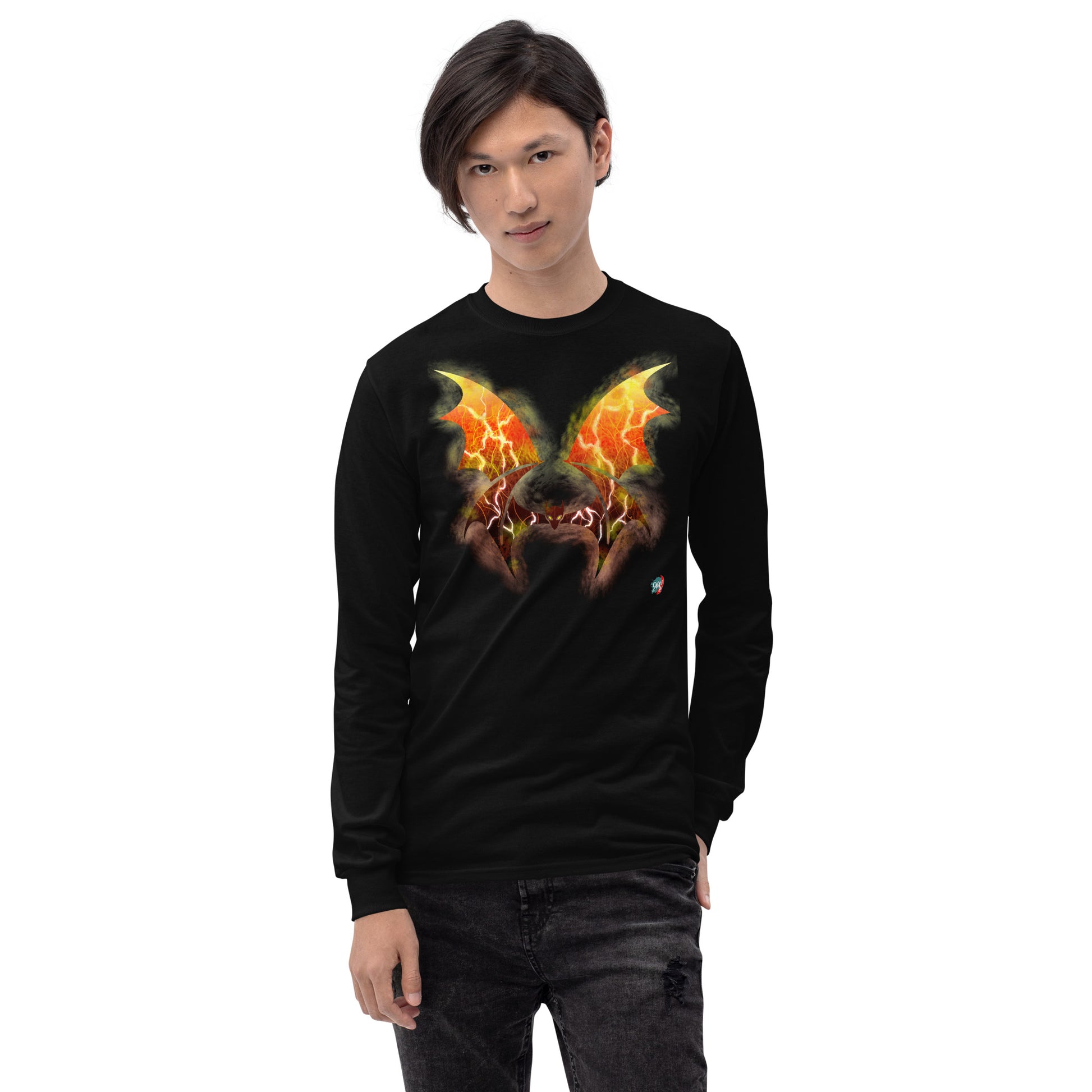 Bat Doodle Elemental Series: Fire Long Sleeve Shirt - 9ja Pop Art Custom T-Shirt/Wearable Art Store