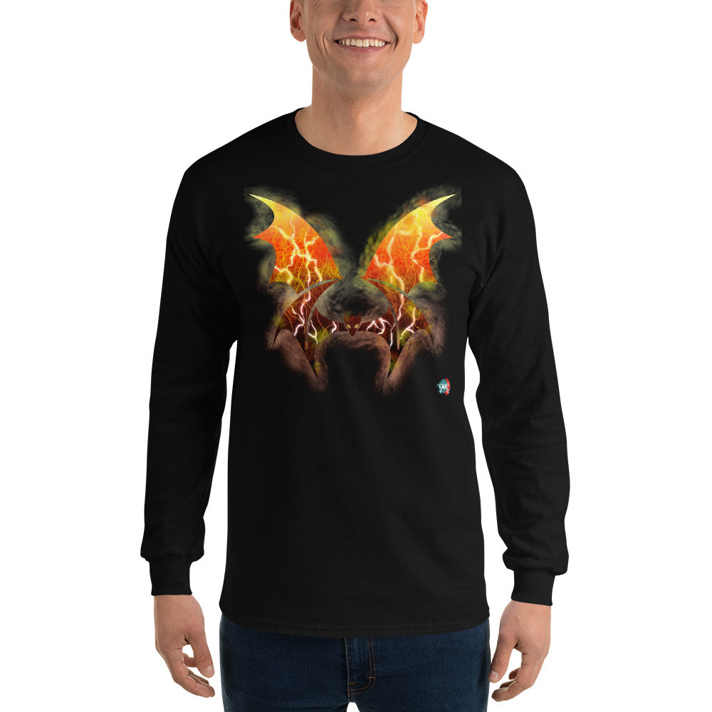 Bat Doodle Elemental Series: Fire Long Sleeve Shirt - 9ja Pop Art Custom T-Shirt/Wearable Art Store