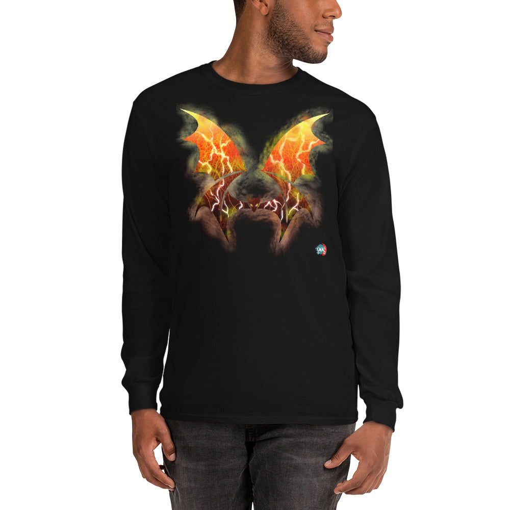 Bat Doodle Elemental Series: Fire Long Sleeve Shirt - 9ja Pop Art Custom T-Shirt/Wearable Art Store