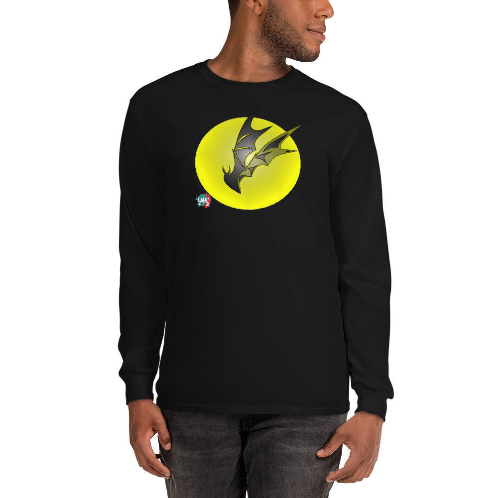 Bat Doodle Full Moon Long Sleeve Shirt - 9ja Pop Art Custom T-Shirt/Wearable Art Store