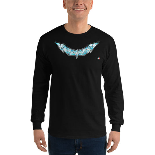 Bat Doodle Metal Series: Cobalt Long Sleeve Shirt - 9ja Pop Art Custom T-Shirt/Wearable Art Store