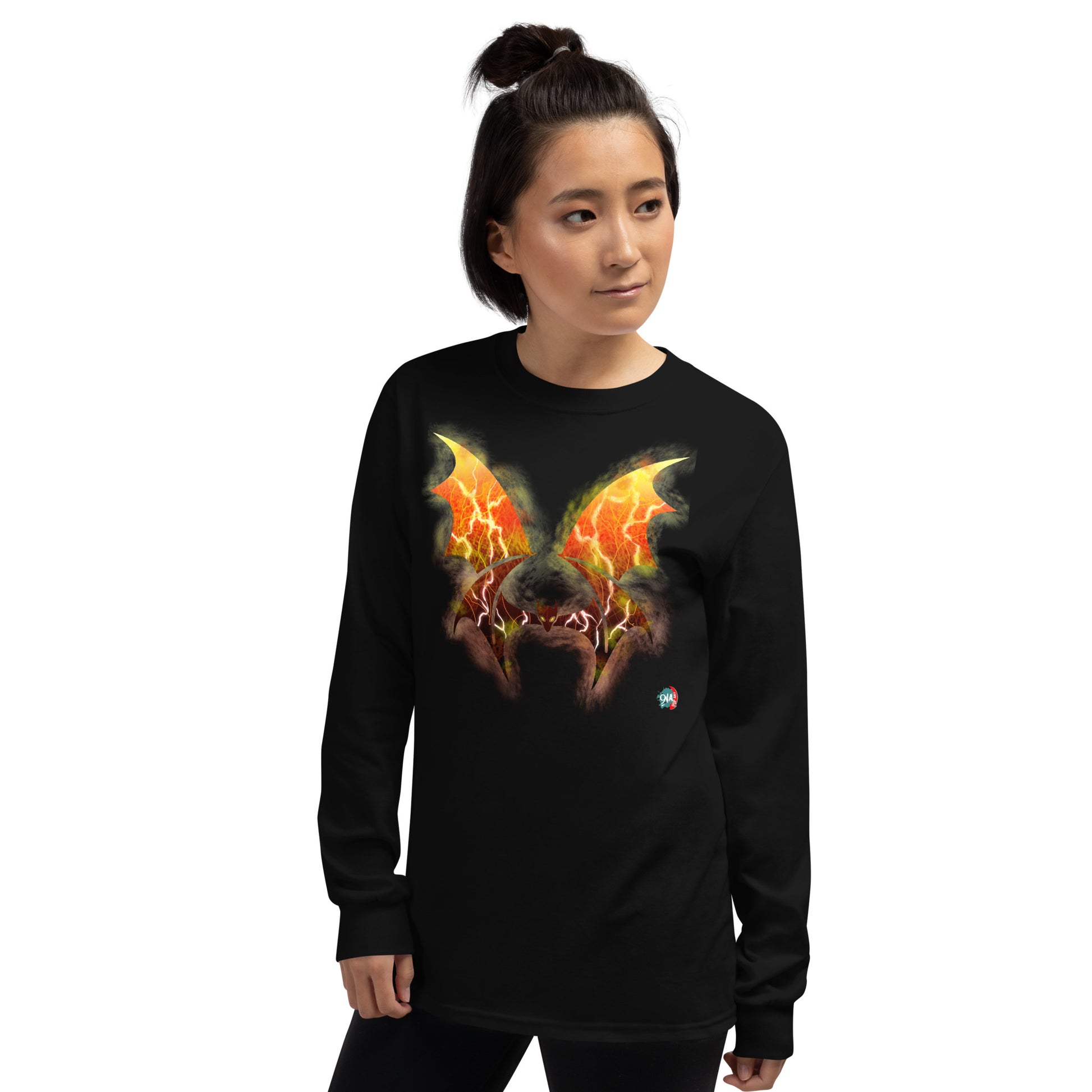 Bat Doodle Elemental Series: Fire Long Sleeve Shirt - 9ja Pop Art Custom T-Shirt/Wearable Art Store