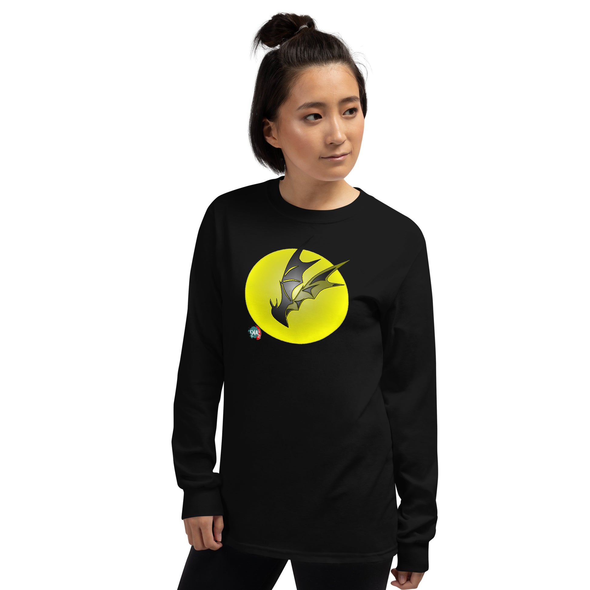 Bat Doodle Full Moon Long Sleeve Shirt - 9ja Pop Art Custom T-Shirt/Wearable Art Store