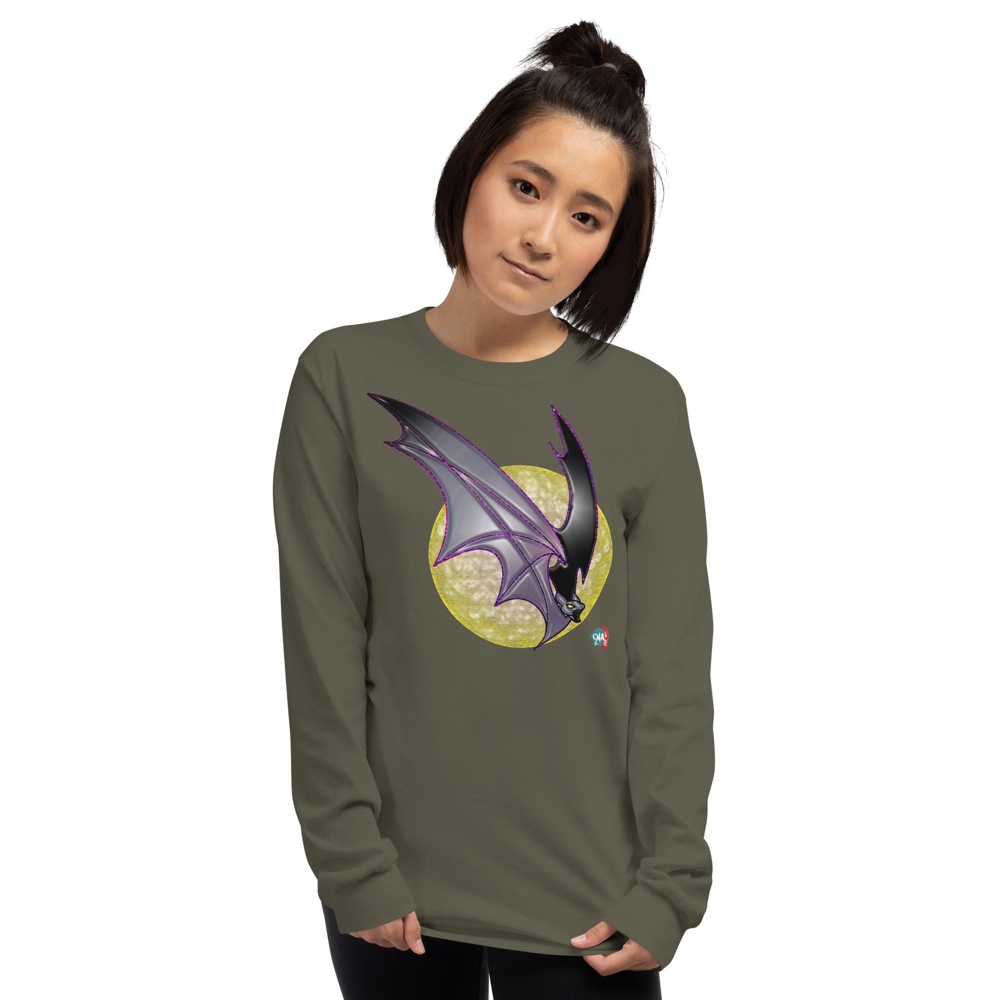 Bat Doodle Bad Moon Long Sleeve Shirt - 9ja Pop Art Custom T-Shirt/Wearable Art Store