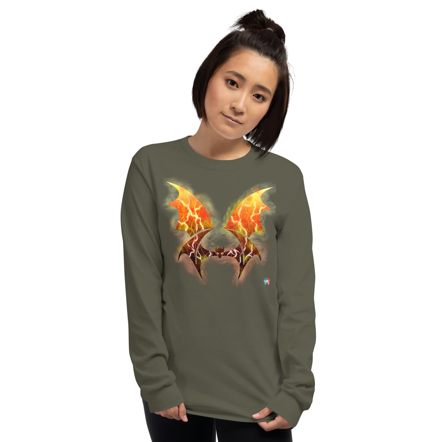 Bat Doodle Elemental Series: Fire Long Sleeve Shirt - 9ja Pop Art Custom T-Shirt/Wearable Art Store