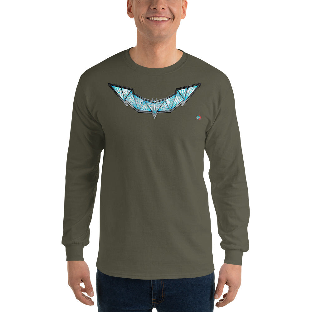 Bat Doodle Metal Series: Cobalt Long Sleeve Shirt - 9ja Pop Art Custom T-Shirt/Wearable Art Store