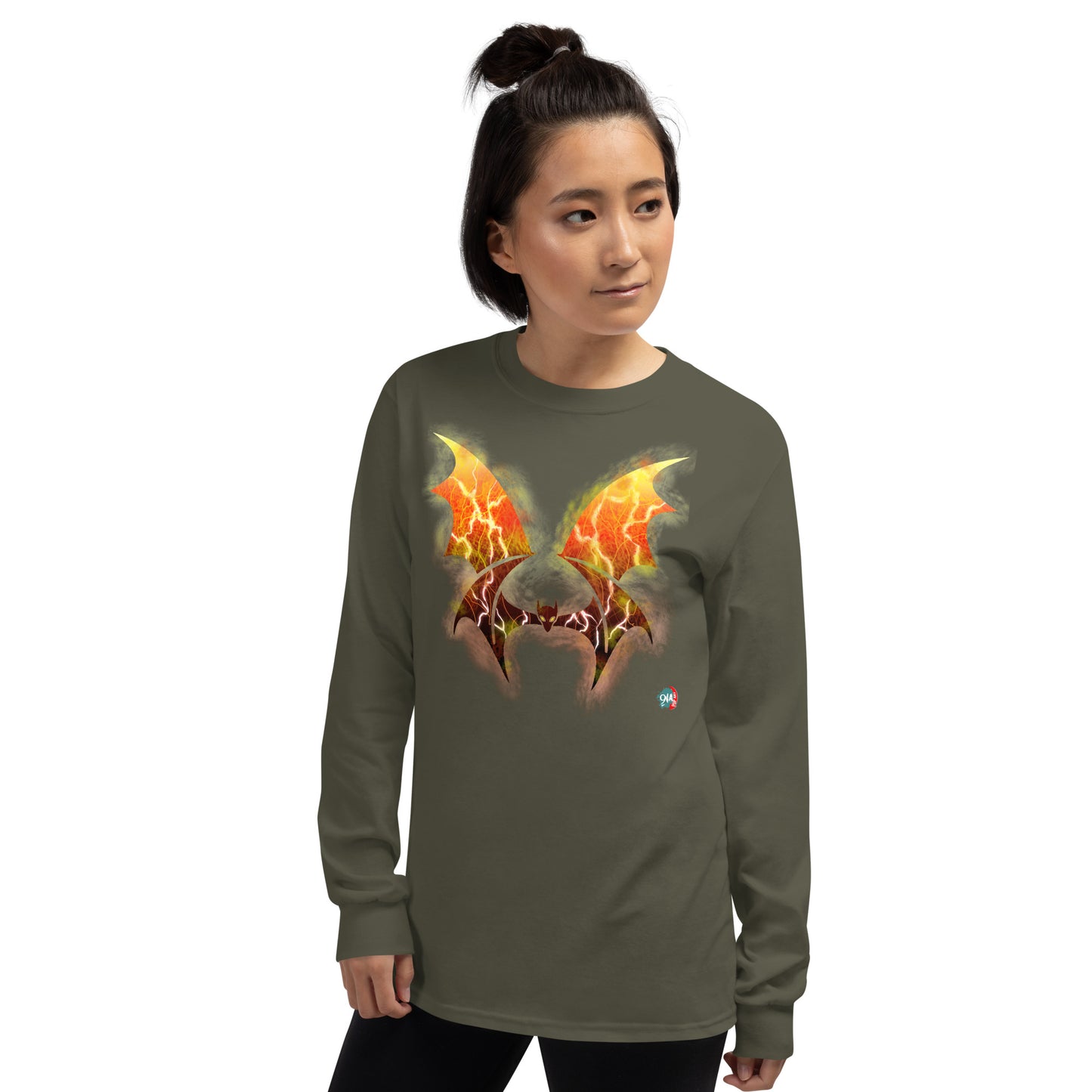 Bat Doodle Elemental Series: Fire Long Sleeve Shirt - 9ja Pop Art Custom T-Shirt/Wearable Art Store