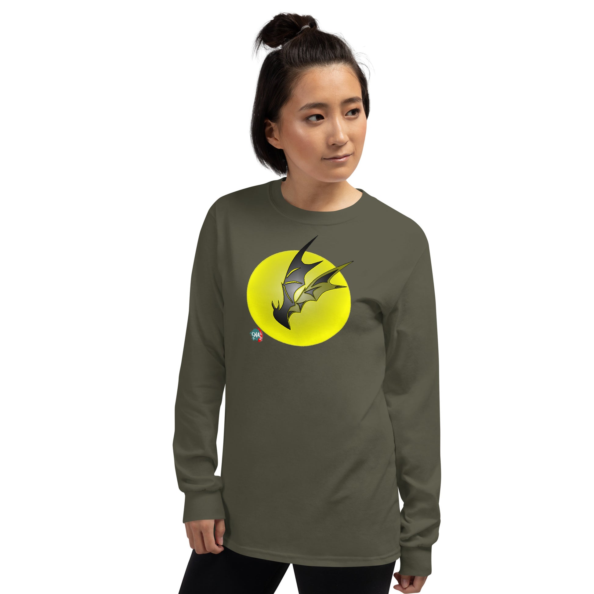 Bat Doodle Full Moon Long Sleeve Shirt - 9ja Pop Art Custom T-Shirt/Wearable Art Store