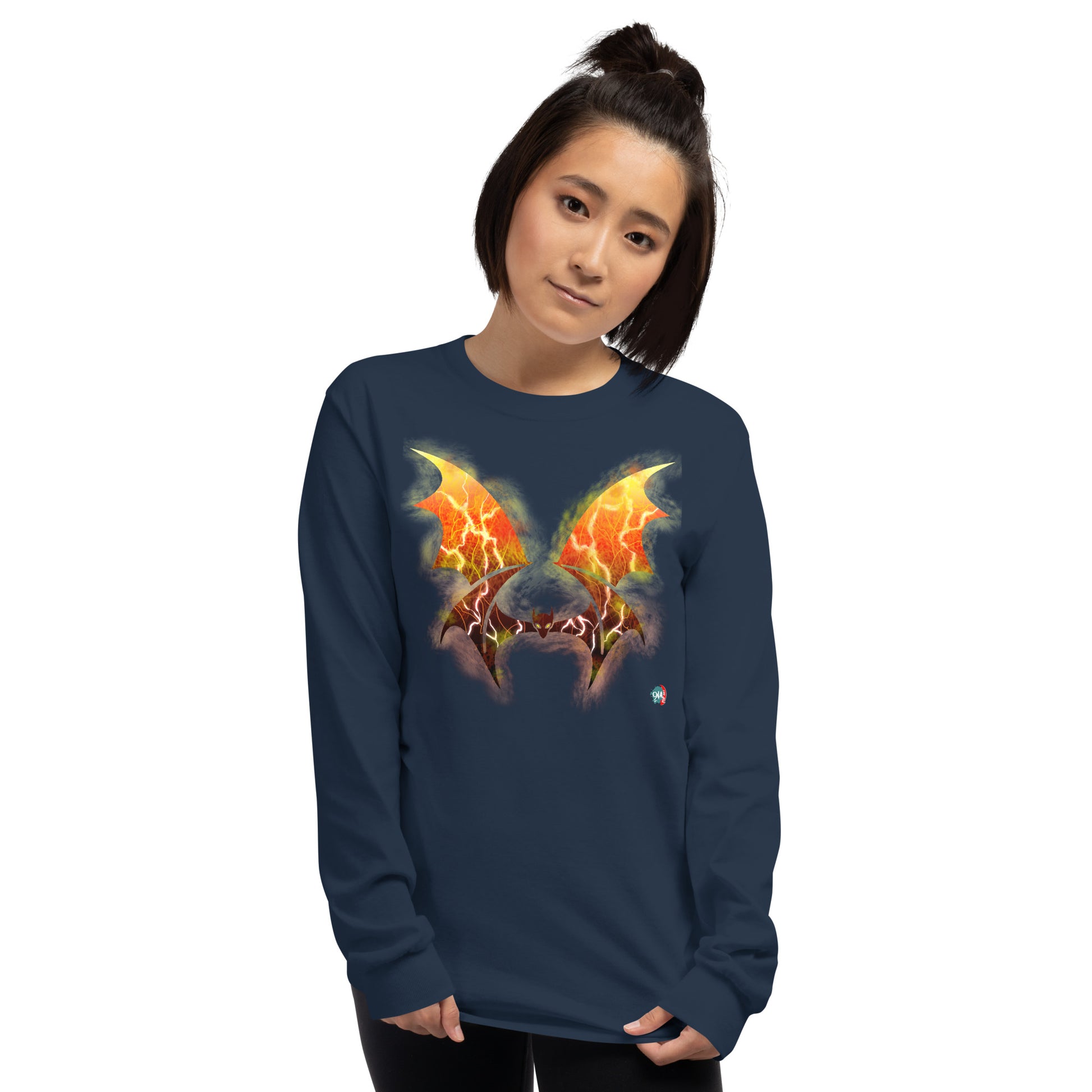 Bat Doodle Elemental Series: Fire Long Sleeve Shirt - 9ja Pop Art Custom T-Shirt/Wearable Art Store