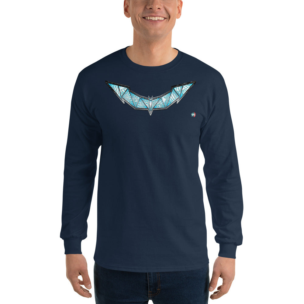 Bat Doodle Metal Series: Cobalt Long Sleeve Shirt - 9ja Pop Art Custom T-Shirt/Wearable Art Store