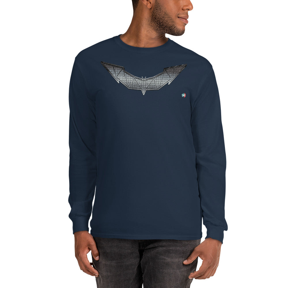 Bat Doodle Metal Series: Titanium Long Sleeve Shirt - 9ja Pop Art Custom T-Shirt/Wearable Art Store