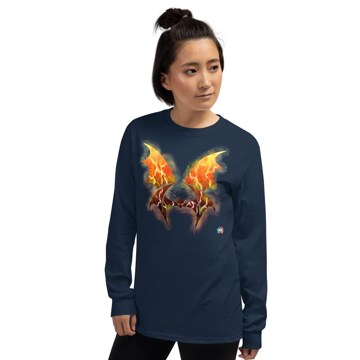 Bat Doodle Elemental Series: Fire Long Sleeve Shirt - 9ja Pop Art Custom T-Shirt/Wearable Art Store