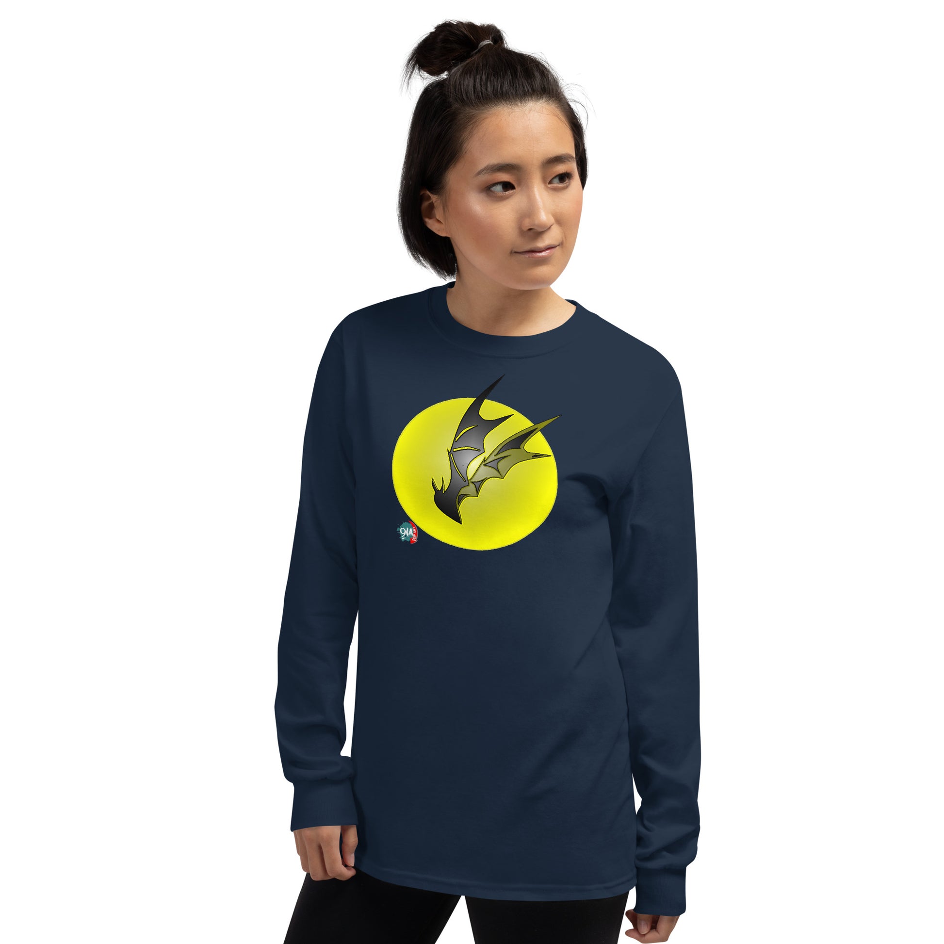 Bat Doodle Full Moon Long Sleeve Shirt - 9ja Pop Art Custom T-Shirt/Wearable Art Store