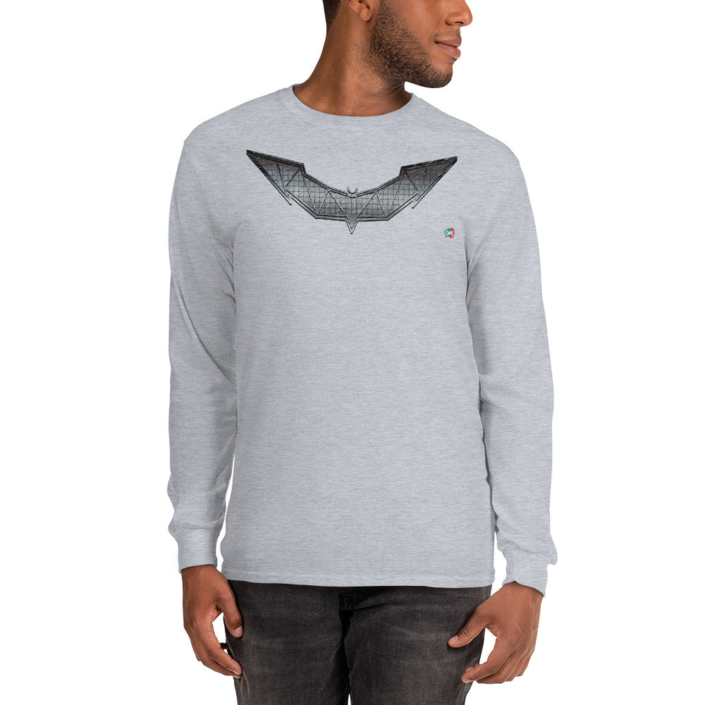 Bat Doodle Metal Series: Titanium Long Sleeve Shirt - 9ja Pop Art Custom T-Shirt/Wearable Art Store