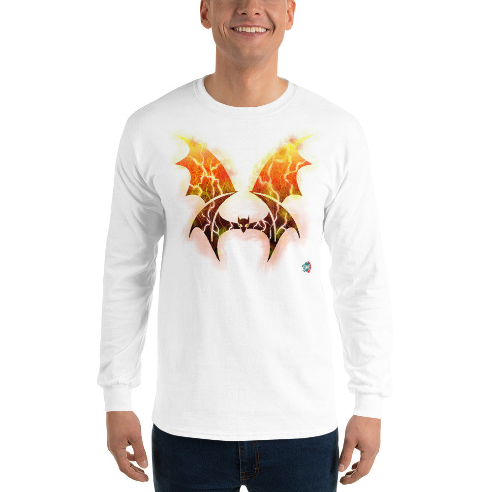 Bat Doodle Elemental Series: Fire Long Sleeve Shirt - 9ja Pop Art Custom T-Shirt/Wearable Art Store