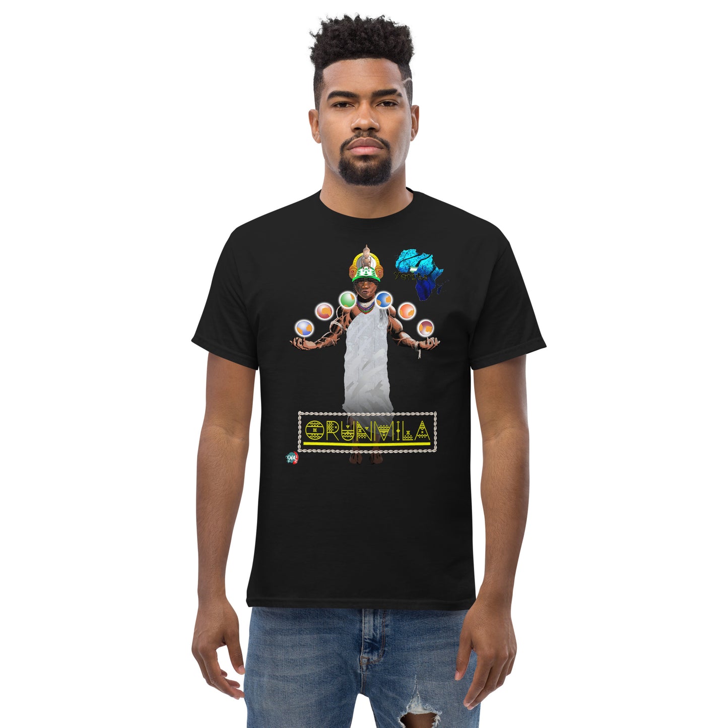 Men's Afrikkan Pantheon (African Gods) Orunmila graphic t-shirt