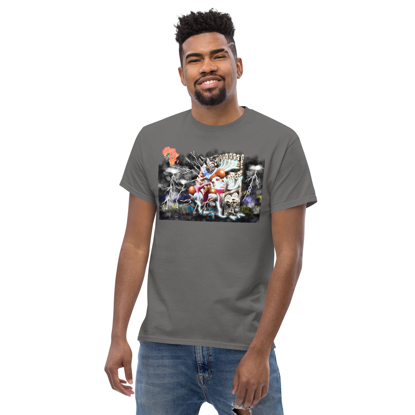 Men's Afrikkan Pantheon (African Gods) Amadioha (unframed) graphic t-shirt