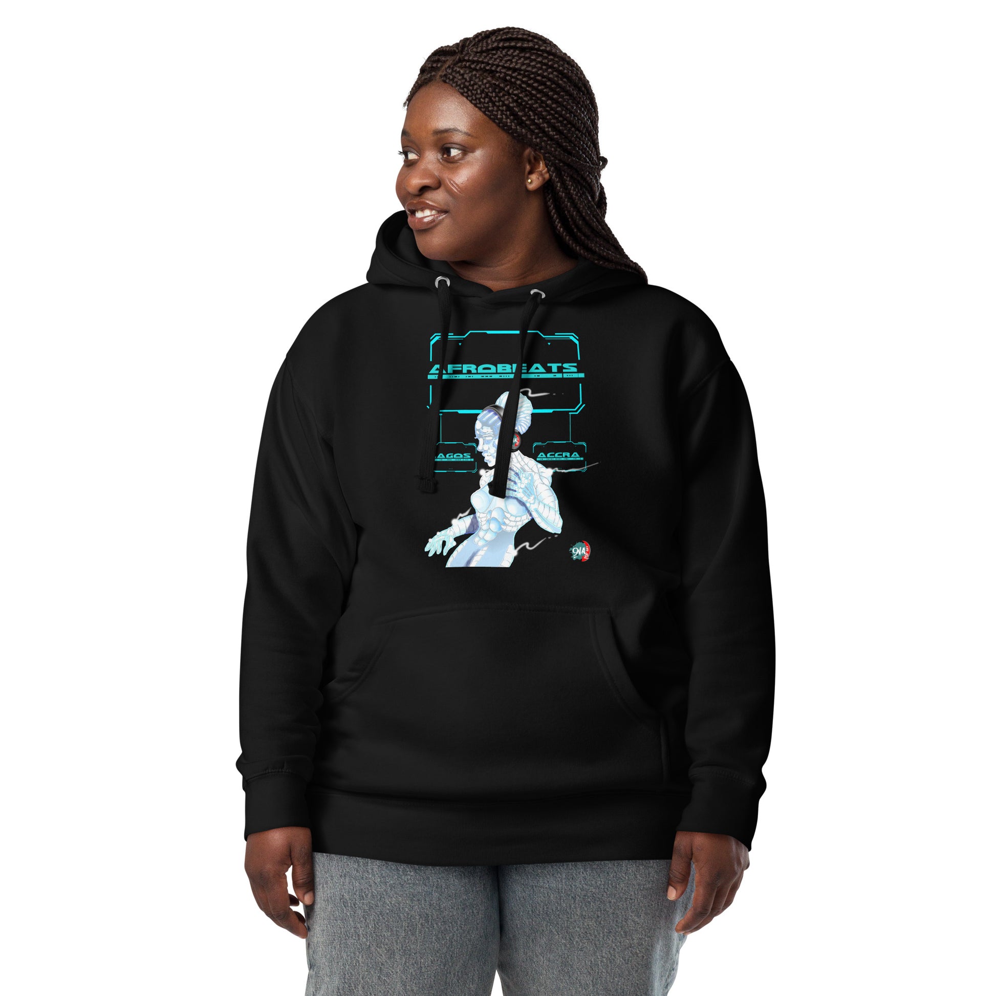 Unisex Hoodie Cyber Dancer Afrobeats design - 9ja Pop Art Custom T-Shirt/Wearable Art Store