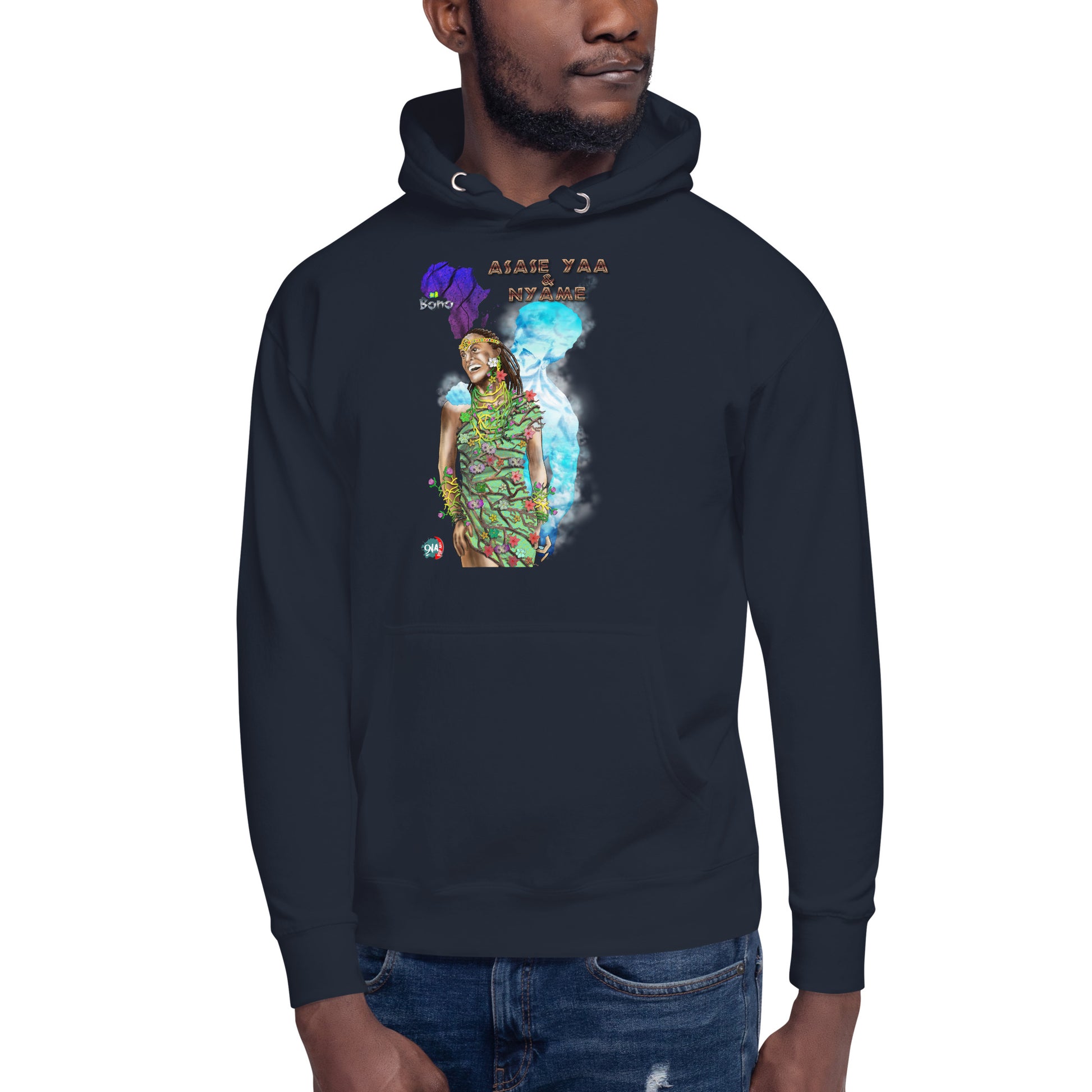 Unisex Hoodie Afrikkan Pantheon Nyame & Asase Yaa - 9ja Pop Art Custom T-Shirt/Wearable Art Store