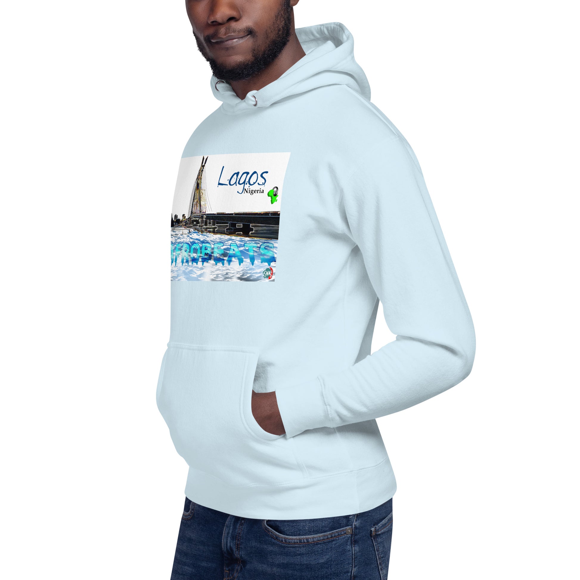 Unisex Hoodie Lagos Skyline Afrobeats design - 9ja Pop Art Custom T-Shirt/Wearable Art Store