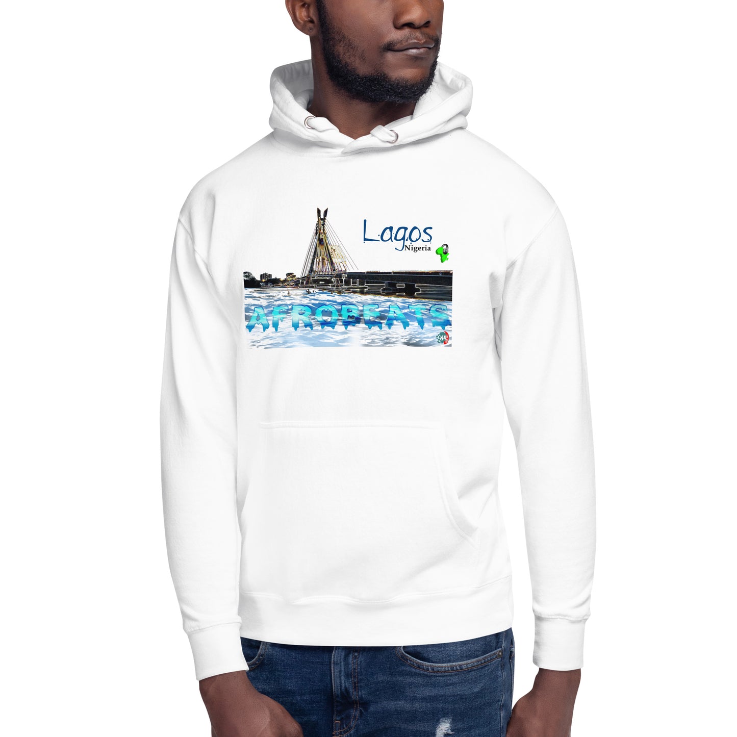 Unisex Hoodie Lagos Skyline Afrobeats design - 9ja Pop Art Custom T-Shirt/Wearable Art Store