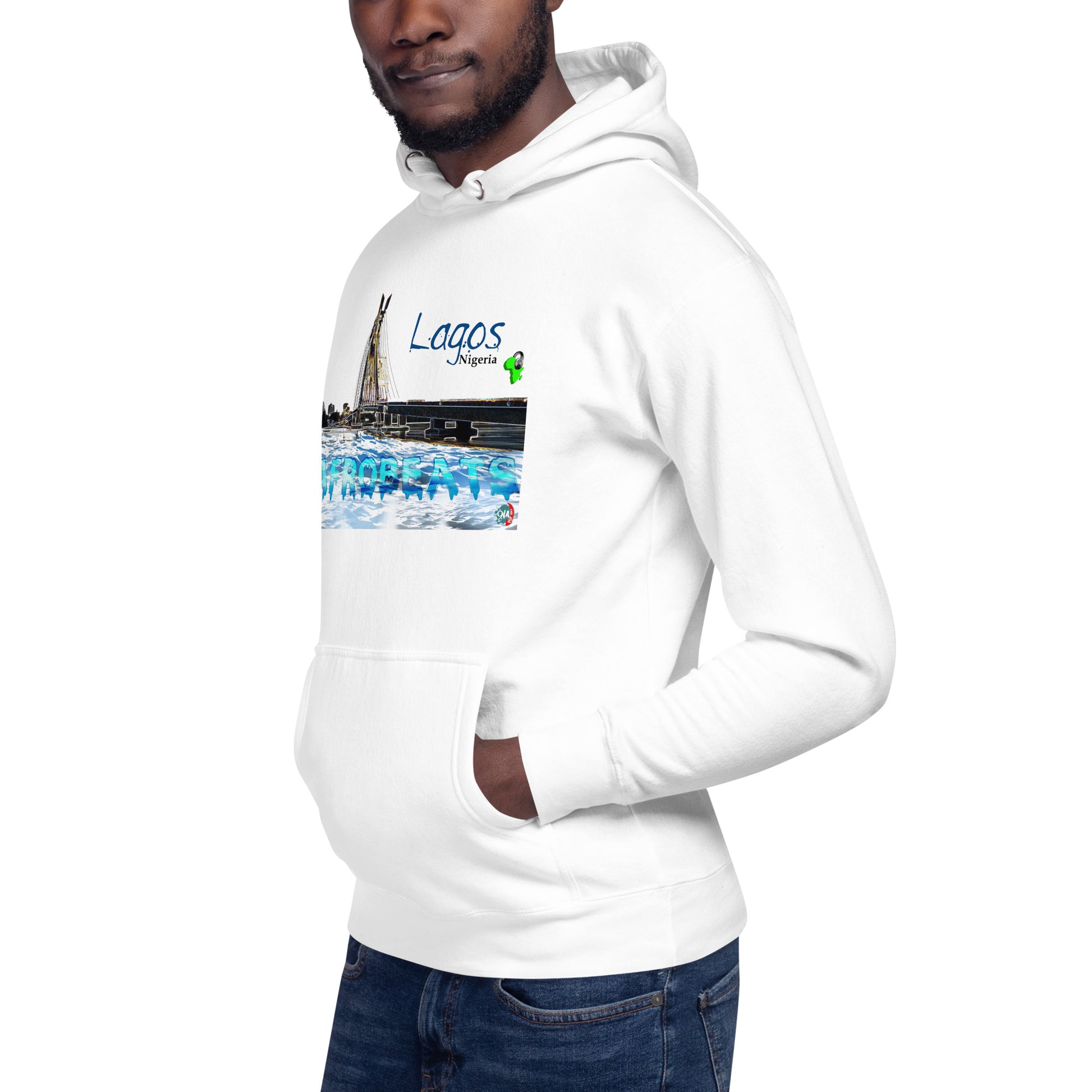 Unisex Hoodie Lagos Skyline Afrobeats design - 9ja Pop Art Custom T-Shirt/Wearable Art Store