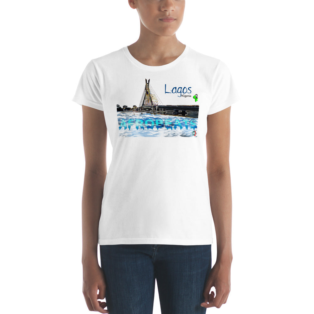 Women's Lagos Skyline Afrobeats design - 9ja Pop Art Custom T-Shirt/Wearable Art Store