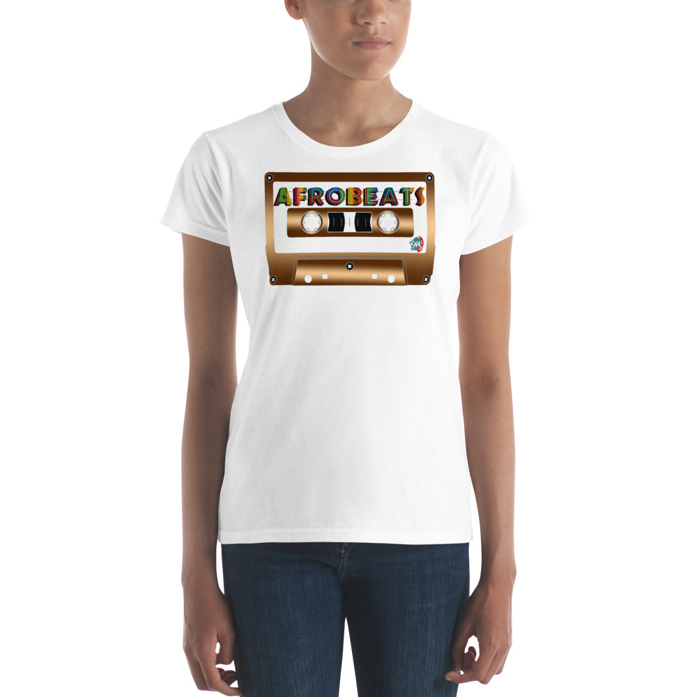 Women's Afrobeats cassette design - 9ja Pop Art Custom T-Shirt/Wearable Art Store