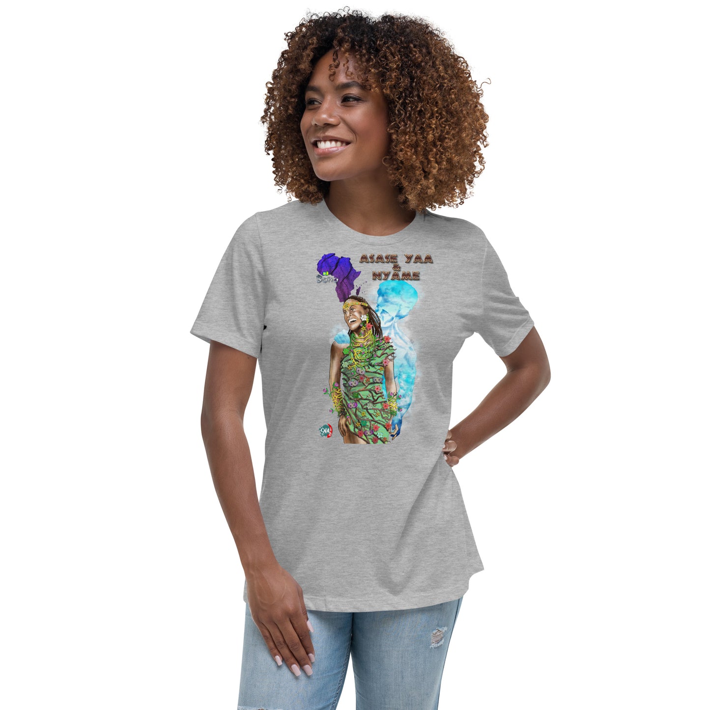 Women's Afrikkan Pantheon Nyame & Asase Yaa t-shirt - 9ja Pop Art Custom T-Shirt/Wearable Art Store