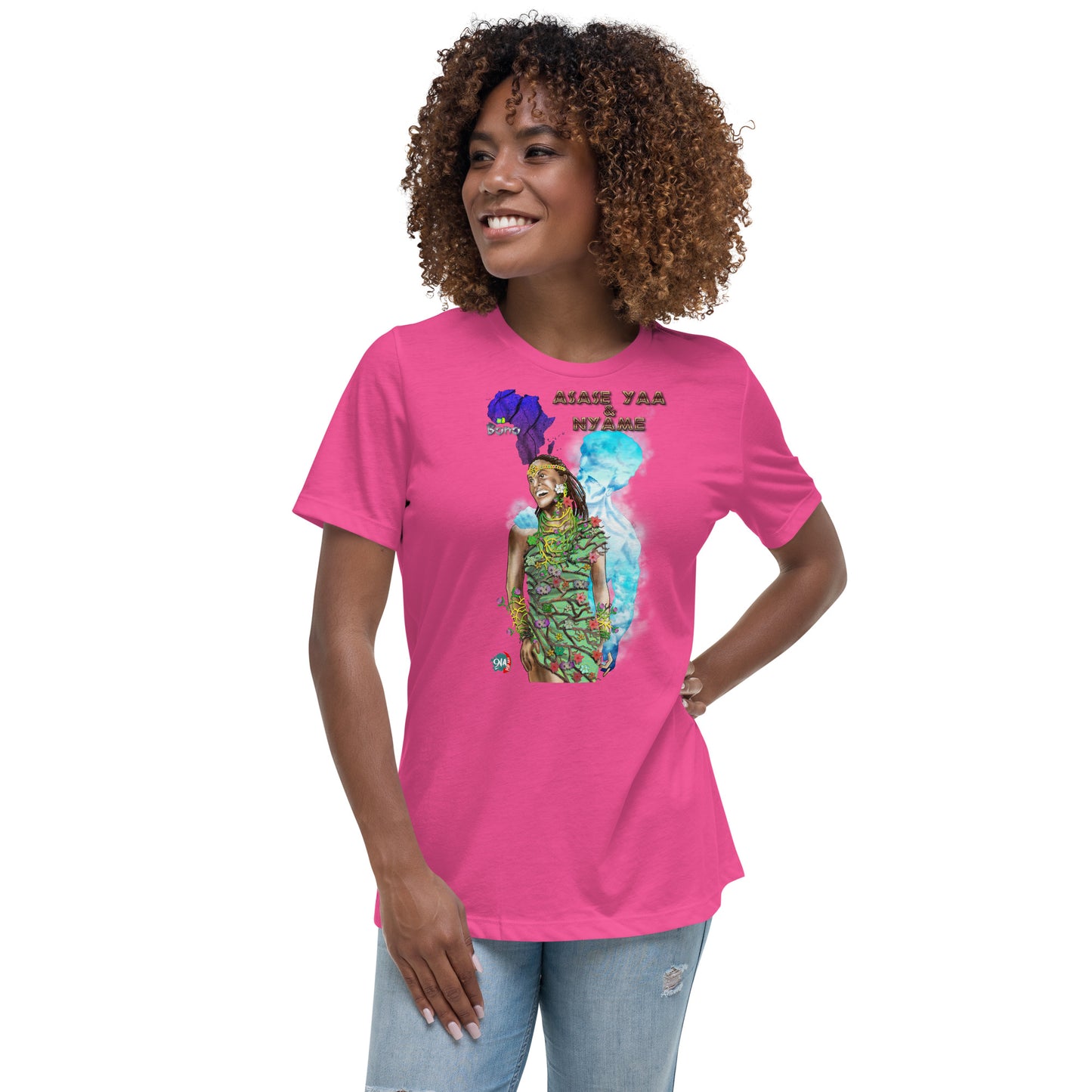 Women's Afrikkan Pantheon Nyame & Asase Yaa t-shirt - 9ja Pop Art Custom T-Shirt/Wearable Art Store