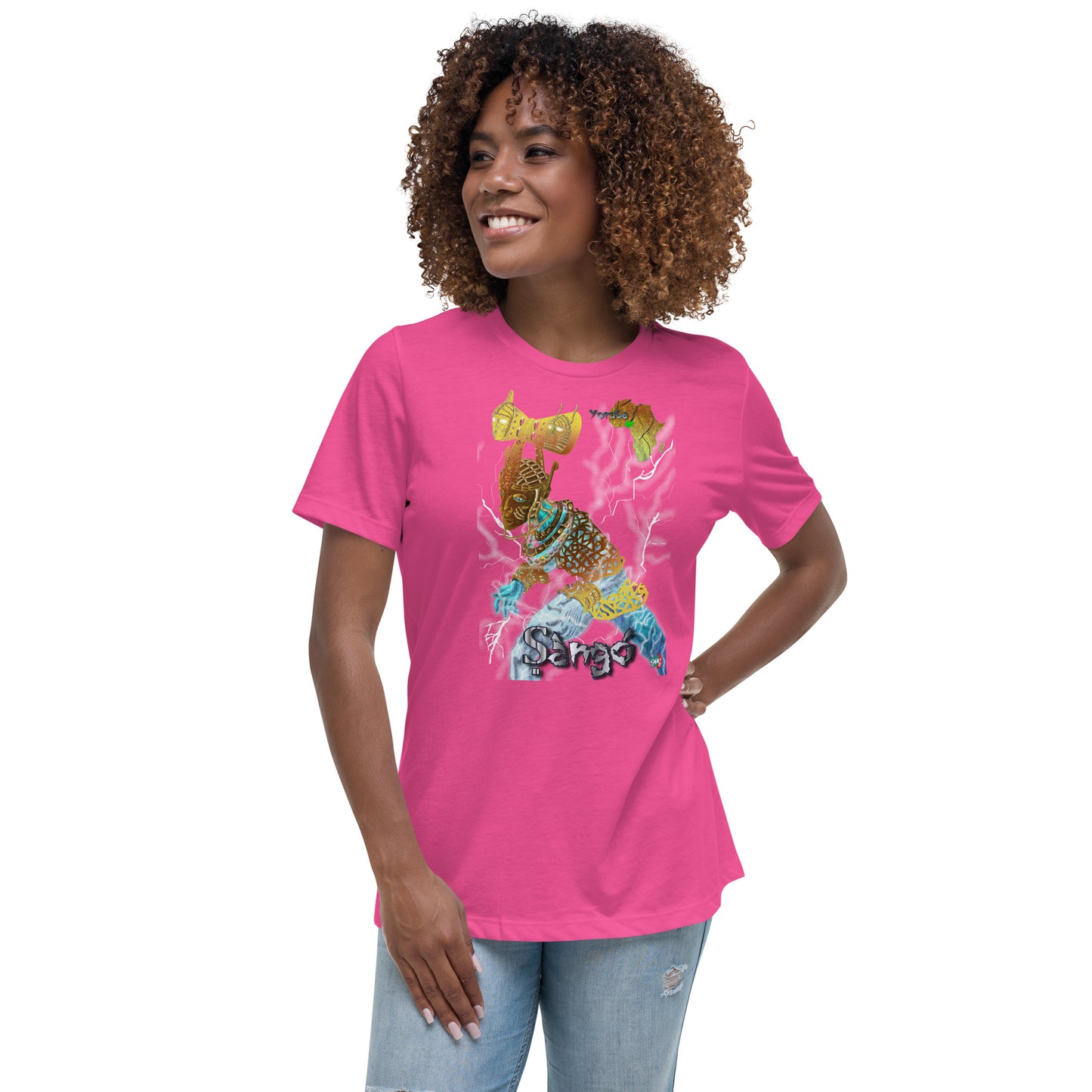 Women's Afrikkan Pantheon (African Gods) Ṣàngó graphic t-shirt (Shango)