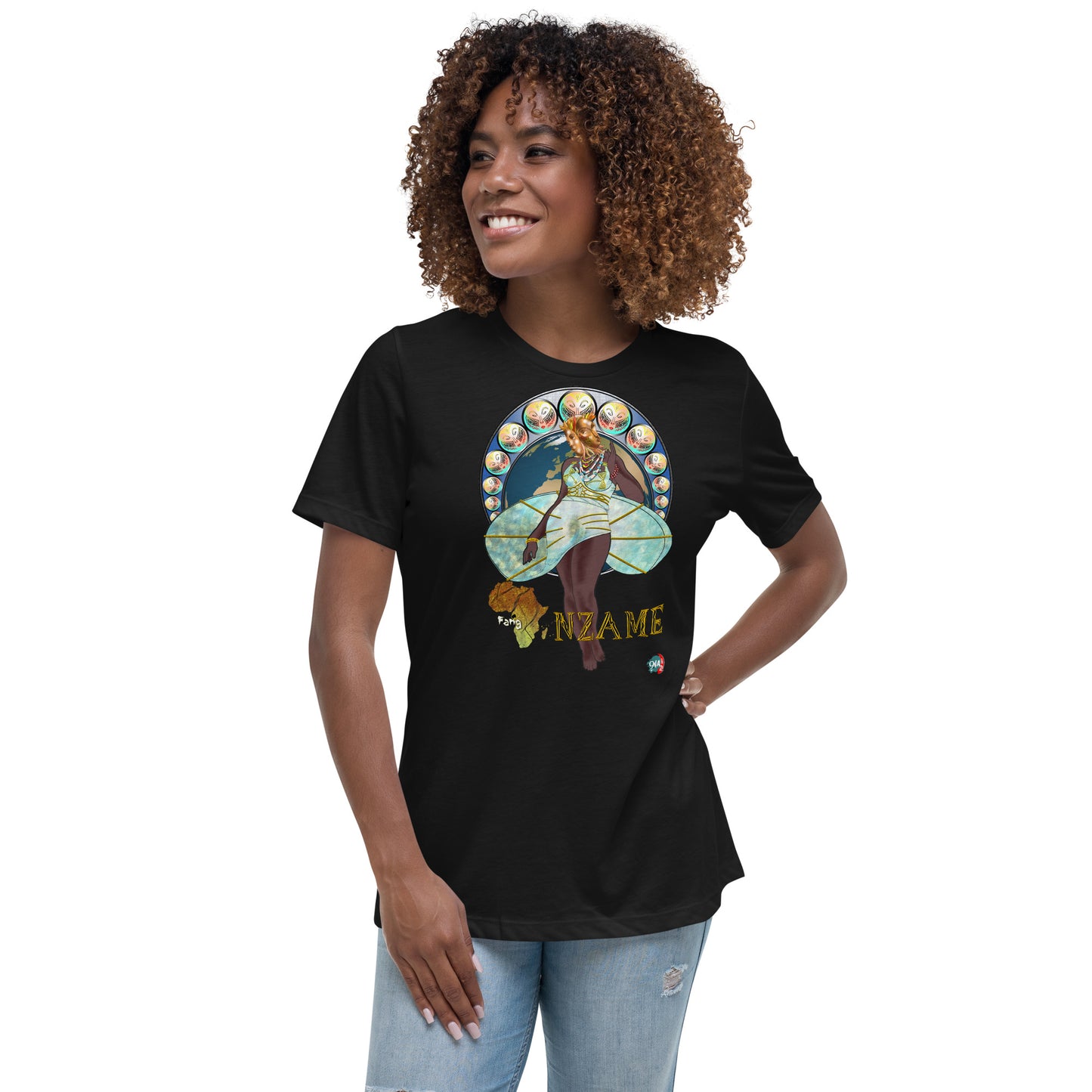 Women's Afrikkan Pantheon (African Gods) Nzame graphic t-shirt