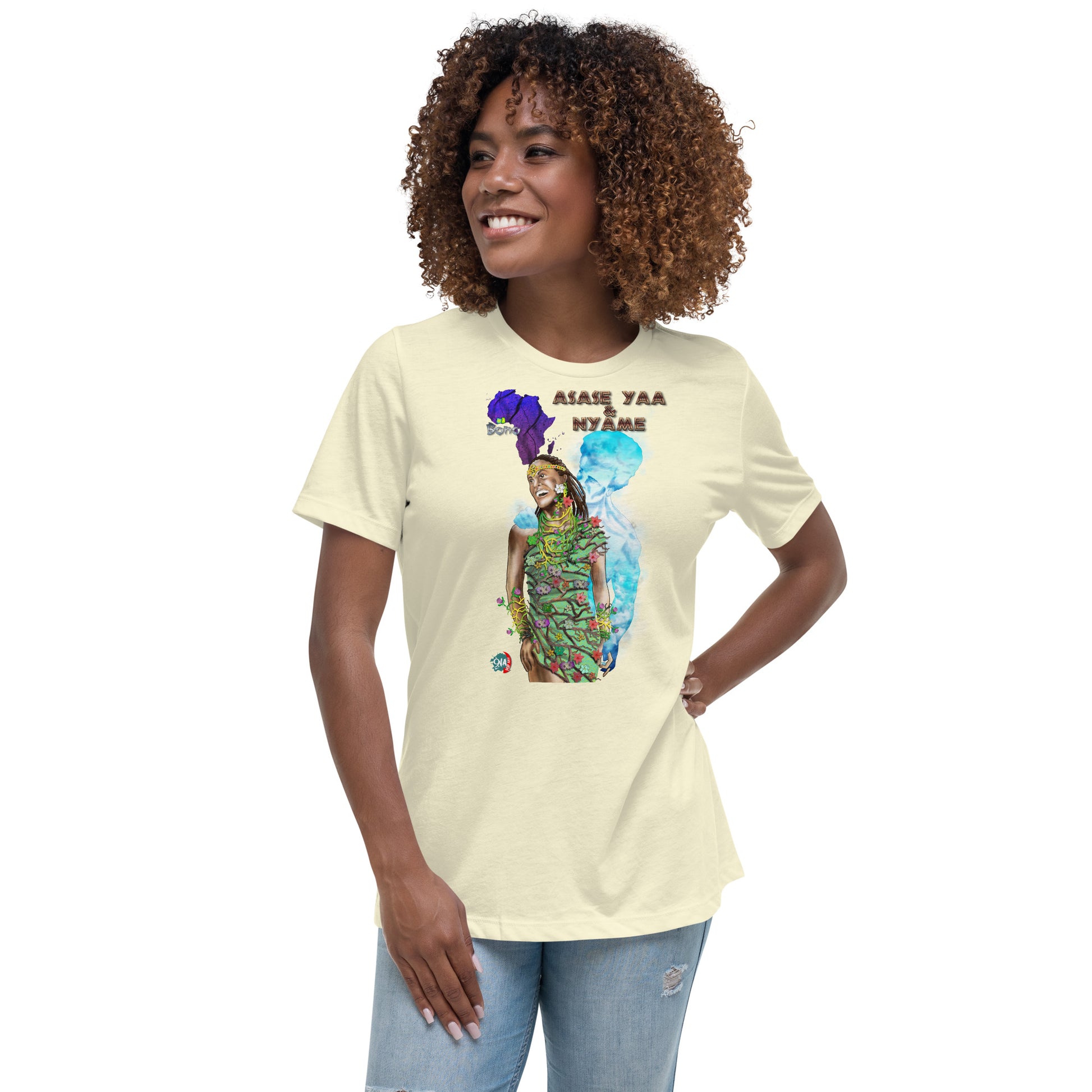 Women's Afrikkan Pantheon Nyame & Asase Yaa t-shirt - 9ja Pop Art Custom T-Shirt/Wearable Art Store